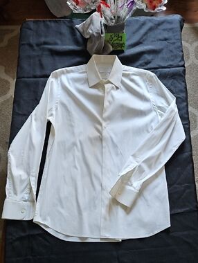 Prada White Men's Long-Sleeve Dress Shirt